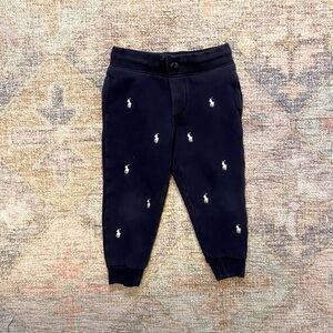 Polo by Ralph Lauren Blue Jogger Sweatpants with Nautical Motifs